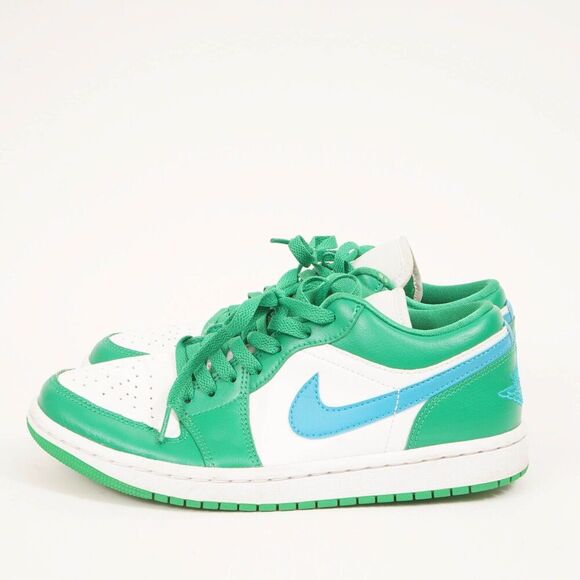 Nike Air Jordan 1 Low Women's 7 Lucky Green/Aquatone-White Sneaker DC0774 304 - Picture 1 of 11